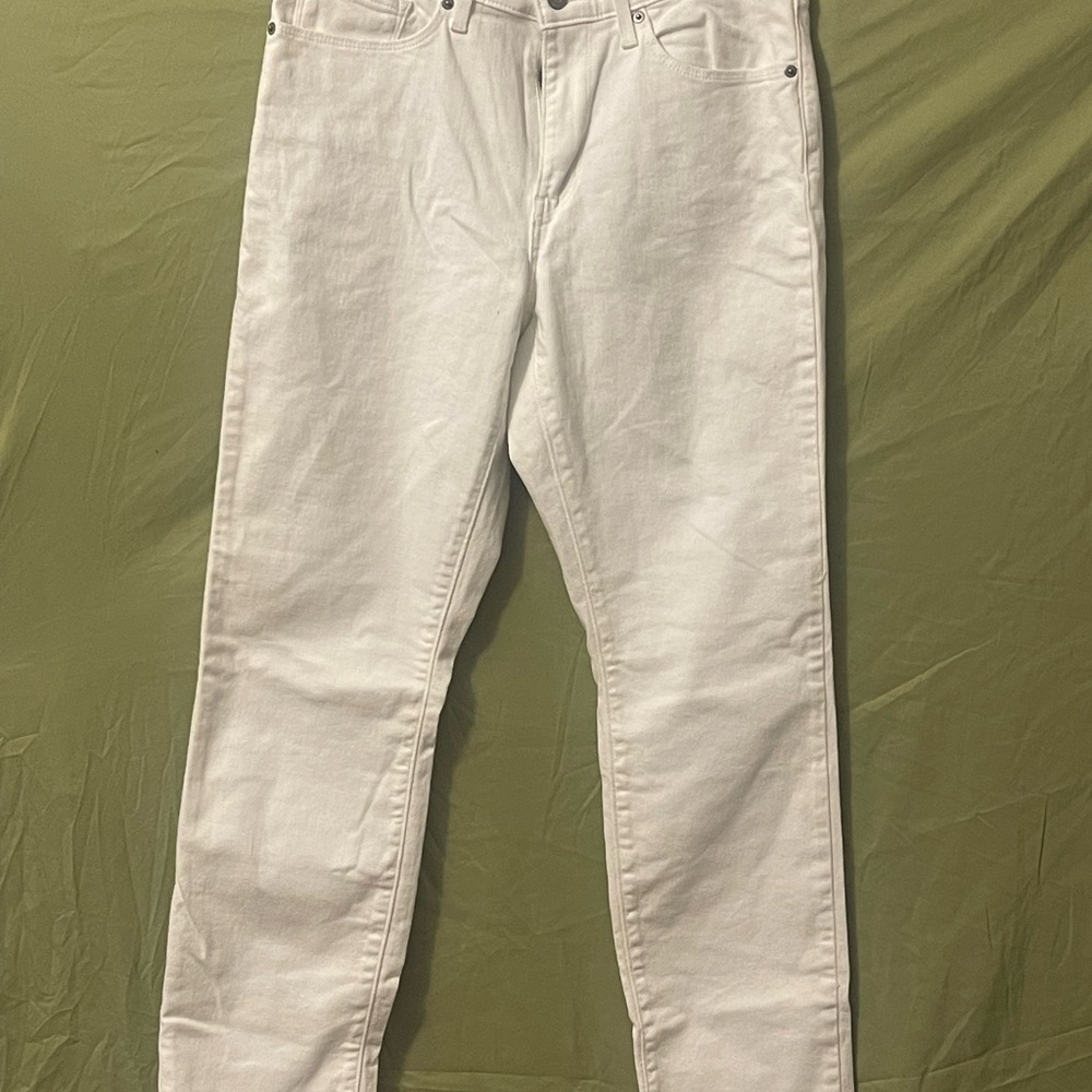 Signature by Levi Strauss White Straight Leg Jeans